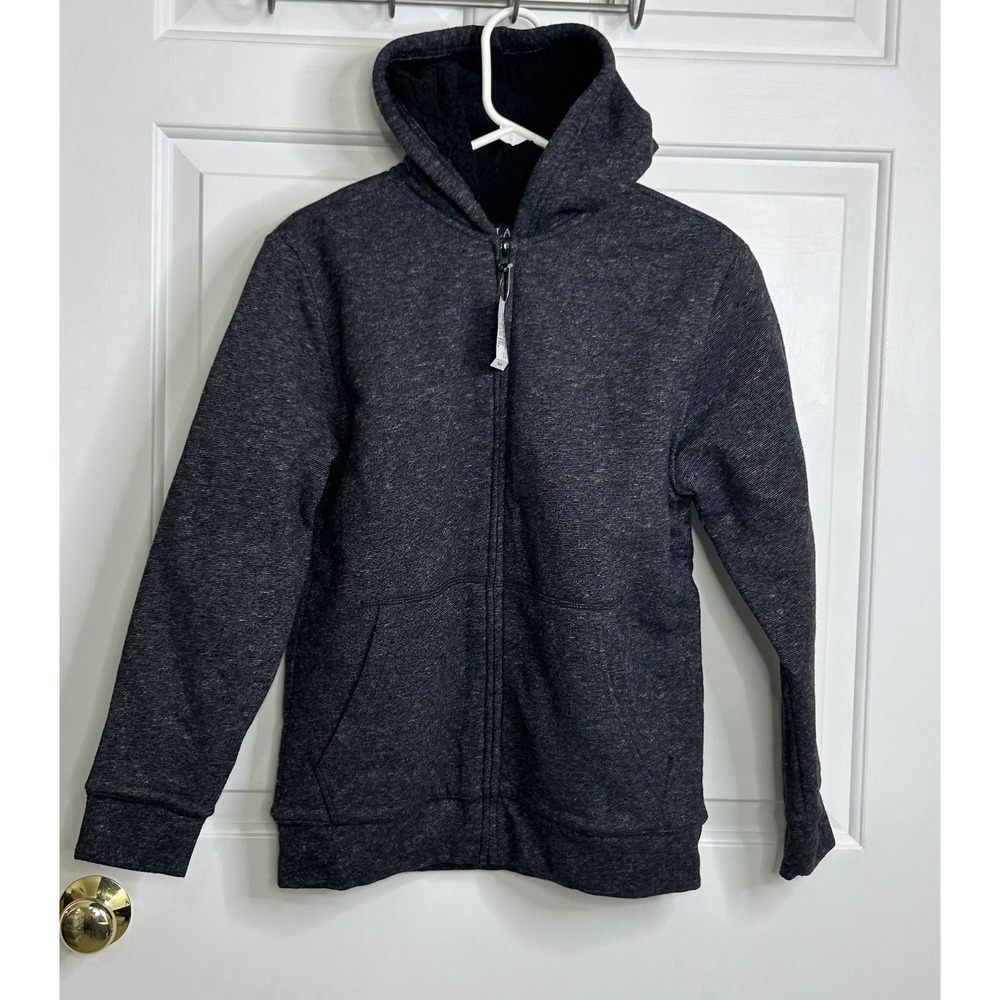 The‎ Children's Place Sherpa Lined Zip Up Hoodie Black Marl Boys XXL 16 NEW
